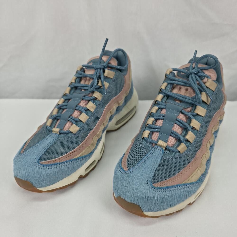 Nike Air Max 95 Premium Pony Hair Blue Pink Gum Running Shoes Womems Size 10